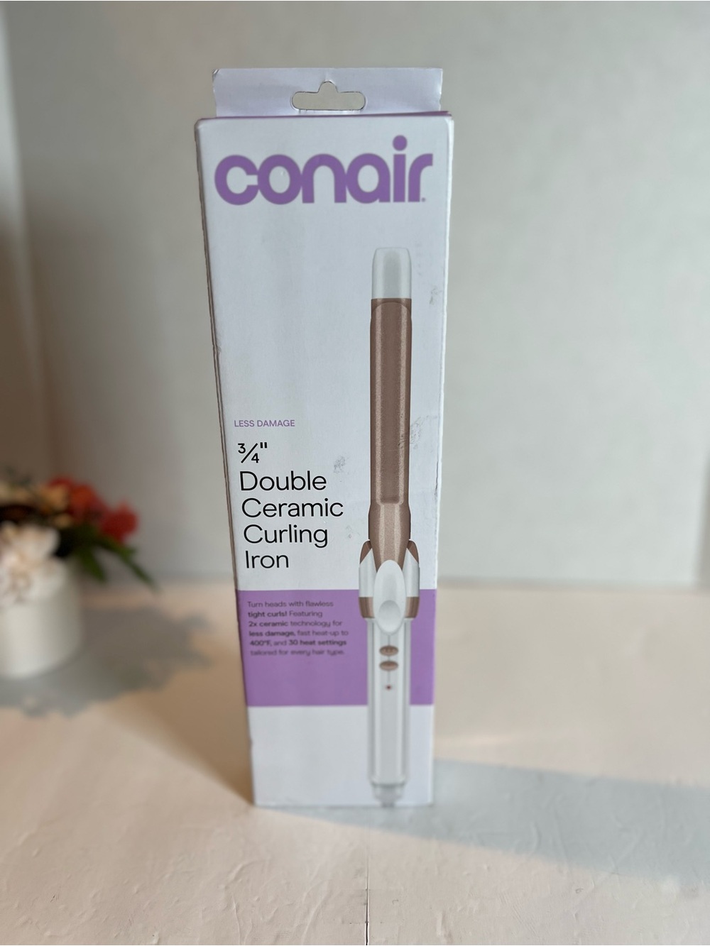 New Conair 3/4" Double Ceramic Curling Iron